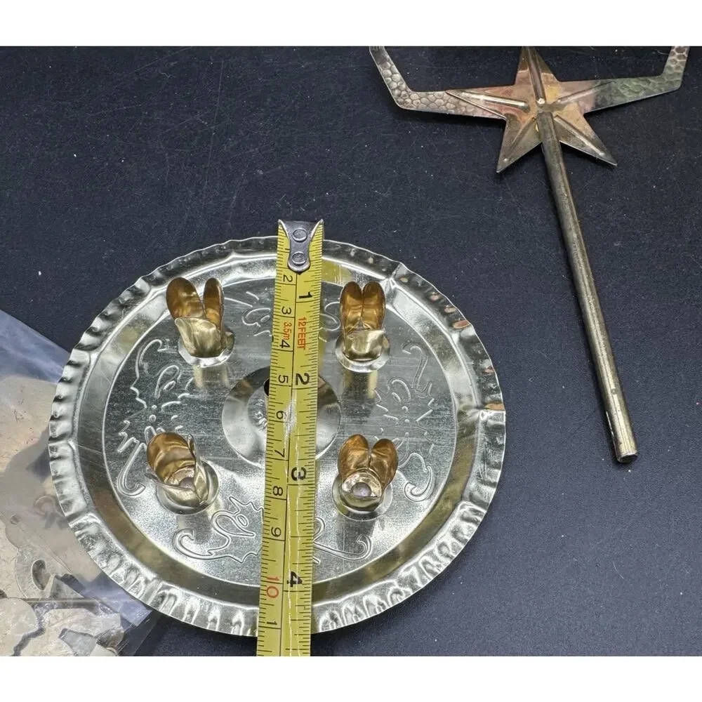 Vintage Christmas 'Angel Chimes' candle holder set Brass Swedish Tradition S1L